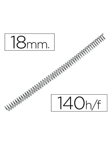 ESPIRAL METALICO Q-CONNECT 64 5:1 18MM 1,2MM CAJA DE 100 UNIDADES