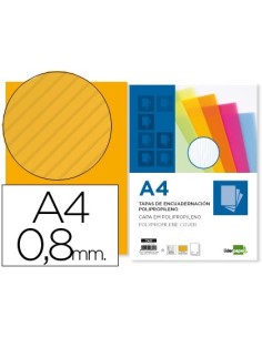 TAPA ENCUADERNACION LIDERPAPEL POLIPROPILENO ONDULADO A4 0.8 MM NARANJA PAQUETE DE 50 UNIDADES