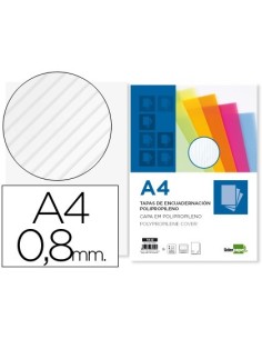 TAPA ENCUADERNACION LIDERPAPEL POLIPROPILENO ONDULADO A4 0.8 MM TRANSPARENTE PAQUETE DE 50 UDS