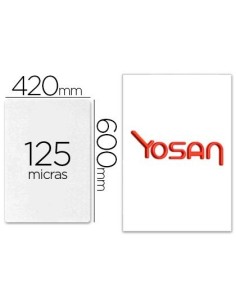 BOLSA DE PLASTIFICAR YOSAN BRILLO 420 X 600 MM 125 MC DIN A2 CAJA DE 100 UNIDADES
