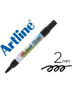 ROTULADOR ARTLINE GLASS MARKER ESPECIAL CRISTAL BORRABLE EN SECO O HUMEDO COLOR NEGRO