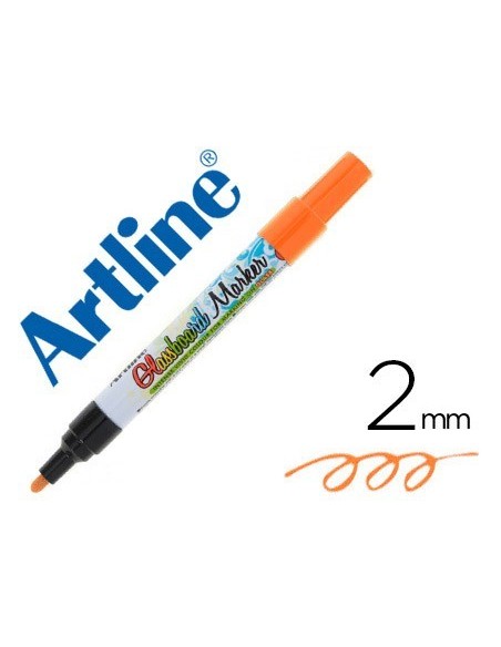 ROTULADOR ARTLINE GLASS MARKER ESPECIAL CRISTAL BORRABLE EN SECO O HUMEDO COLOR NARANJA FLUOR