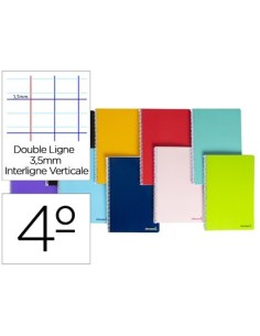 CUADERNO ESPIRAL LIDERPAPEL CUARTO SMART TAPA BLANDA 80H 60GR RAYADO MONTESSORI 3,5MM COLORES SURTIDOS
