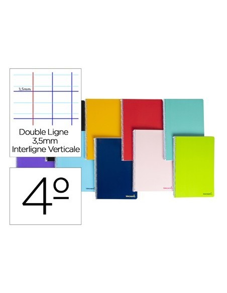 CUADERNO ESPIRAL LIDERPAPEL CUARTO SMART TAPA BLANDA 80H 60GR RAYADO MONTESSORI 3,5MM COLORES SURTIDOS