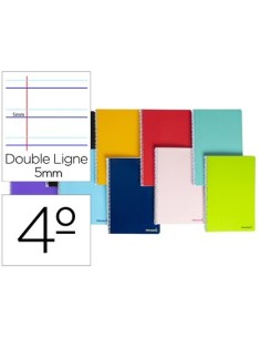 CUADERNO ESPIRAL LIDERPAPEL CUARTO SMART TAPA BLANDA 80H 60GR RAYADO MONTESSORI 5MM COLORES SURTIDOS