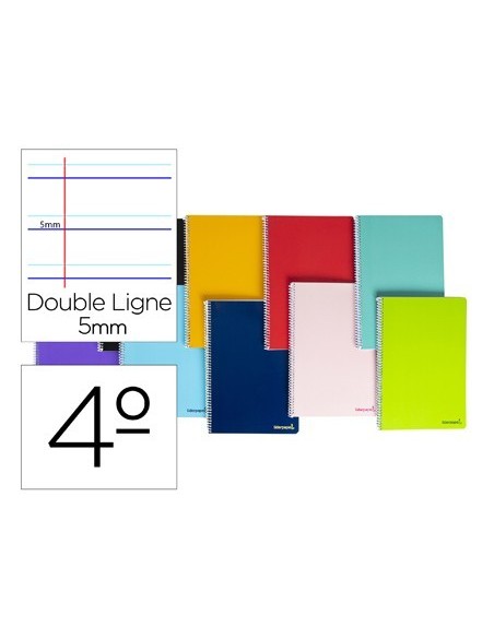 CUADERNO ESPIRAL LIDERPAPEL CUARTO SMART TAPA BLANDA 80H 60GR RAYADO MONTESSORI 5MM COLORES SURTIDOS
