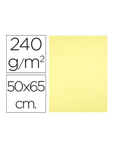 CARTULINA LIDERPAPEL 50X65 CM 240G/M2 AMARILLO MEDIO PAQUETE DE 25 UNIDADES