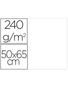 CARTULINA LIDERPAPEL 50X65 CM 240G/M2 BLANCO PAQUETE DE 25 UNIDADES