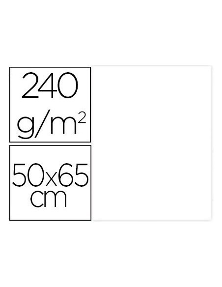 CARTULINA LIDERPAPEL 50X65 CM 240G/M2 BLANCO PAQUETE DE 25 UNIDADES