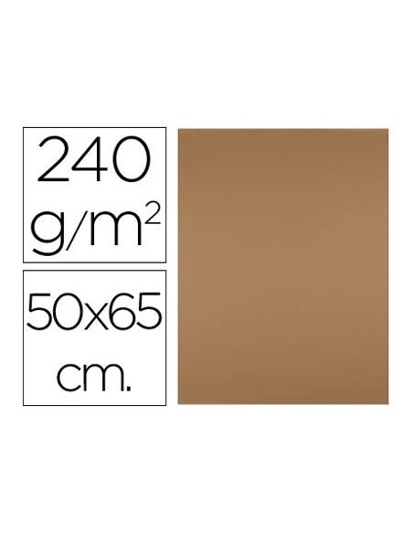 CARTULINA LIDERPAPEL 50X65 CM 240G/M2 MARRON ESCOLAR PAQUETE DE 25 UNIDADES