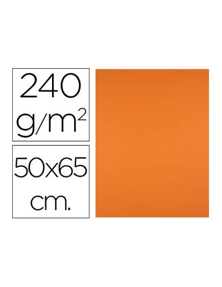 CARTULINA LIDERPAPEL 50X65 CM 240G/M2 NARANJA PAQUETE DE 25 UNIDADES