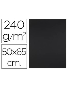 CARTULINA LIDERPAPEL 50X65 CM 240G/M2 NEGRO PAQUETE DE 25 UNIDADES