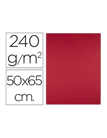 CARTULINA LIDERPAPEL 50X65 CM 240G/M2 ROJO NAVIDAD PAQUETE DE 25 UNIDADES