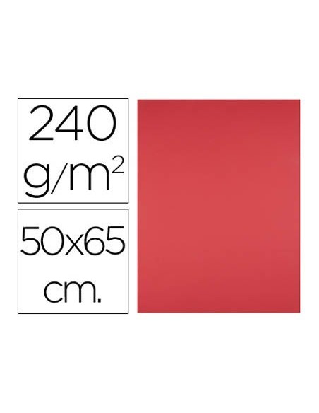 CARTULINA LIDERPAPEL 50X65 CM 240G/M2 ROJO PAQUETE DE 25 UNIDADES