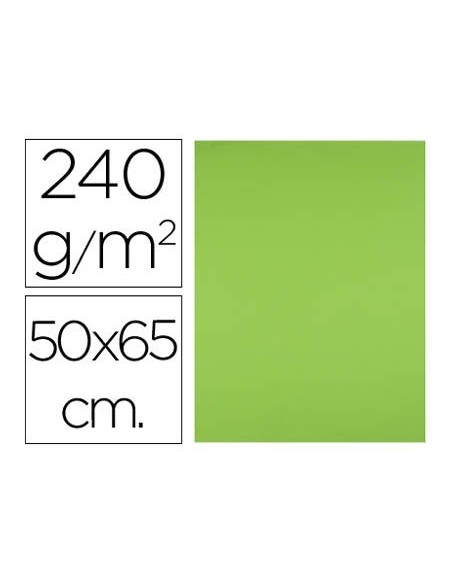 CARTULINA LIDERPAPEL 50X65 CM 240G/M2 VERDE HIERBA PAQUETE DE 25 UNIDADES