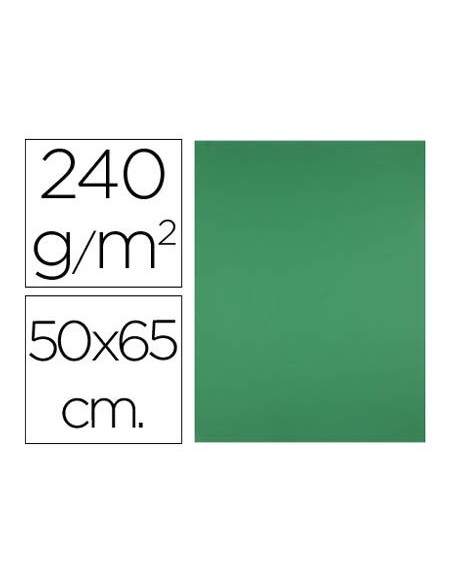 CARTULINA LIDERPAPEL 50X65 CM 240G/M2 VERDE NAVIDAD PAQUETE DE 25 UNIDADES