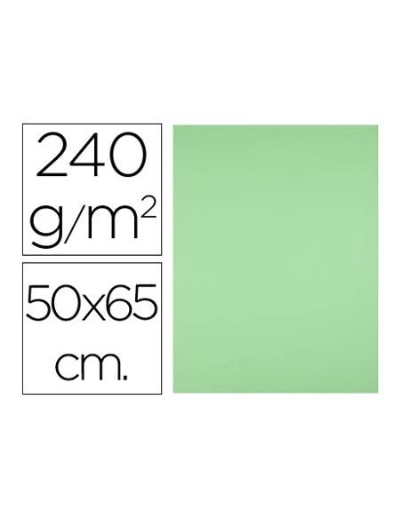 CARTULINA LIDERPAPEL 50X65 CM 240G/M2 VERDE PISTACHO PAQUETE DE 25 UNIDADES