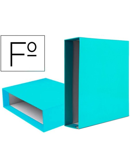 CAJA ARCHIVADOR LIDERPAPEL DE PALANCA CARTON FOLIO DOCUMENTA LOMO 75 MM VERDE CLARO