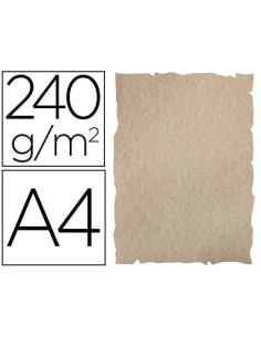 PAPEL COLOR LIDERPAPEL PERGAMINO CON BORDES A4 240G/M2 ARENA PACK DE 10 HOJAS