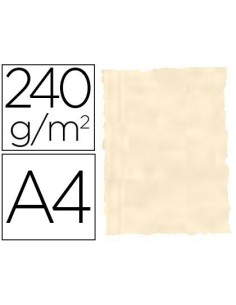 PAPEL COLOR LIDERPAPEL PERGAMINO CON BORDES A4 240G/M2 HUESO PACK DE 10 HOJAS