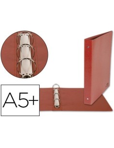 CARPETA DE 4 ANILLAS 25MM REDONDAS LIDERPAPEL CUARTO CARTON CUERO