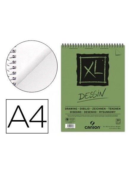 BLOC DIBUJO CANSON XL DESSIN DIN A4 LISO MICROPERFORADO ESPIRAL 21X29,7 CM 50 HOJAS 160 GR