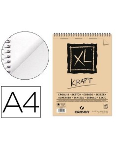 BLOC DIBUJO ESBOZO CANSON XL KRAFT DIN A4 KRAFT RAYADO BEIGE ESPIRAL 21X29,7 CM 60 HOJAS 90 GR
