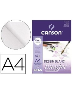 BLOC DIBUJO MULTITECNICAS CANSON IMAGINE DIN A4 ENCOLADO LISO 21X29,7 CM 50 HOJAS 200 GR