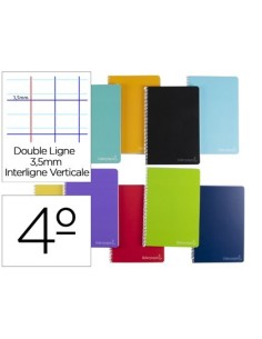 CUADERNO ESPIRAL LIDERPAPEL CUARTO WITTY TAPA DURA 80H 75GR RAYADO MONTESSORI 3,5 MM COLORES SURTIDOS