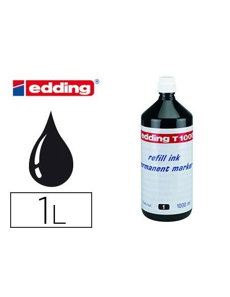 TINTA ROTULADOR EDDING T-1000 NEGRO FRASCO DE 1 LITRO