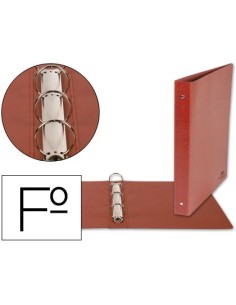 CARPETA DE 4 ANILLAS 25MM REDONDAS LIDERPAPEL FOLIO CARTON CUERO