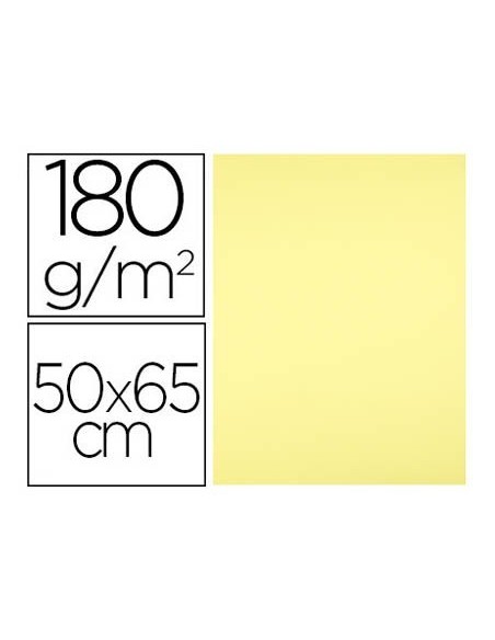 CARTULINA LIDERPAPEL 50X65 CM 180 GR AMARILLO MEDIO PAQUETE DE 25