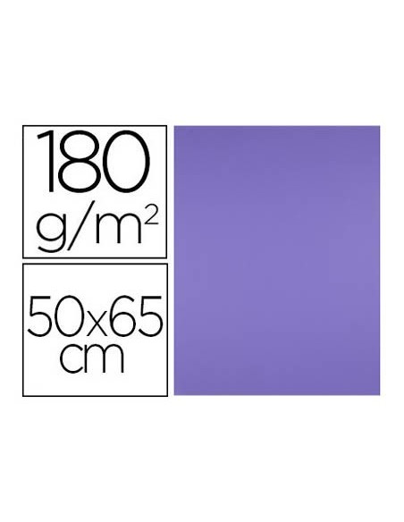 CARTULINA LIDERPAPEL 50X65 CM 180 GR PURPURA PAQUETE DE 25