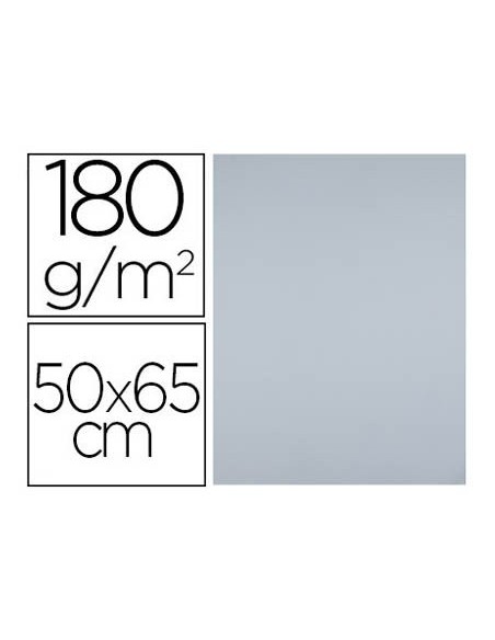 CARTULINA LIDERPAPEL 50X65 CM 180 GR GRIS PAQUETE DE 25
