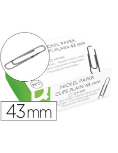 CLIPS NIQUELADOS Q-CONNECT N.3 43 MM CAJA DE 100 UNIDADES