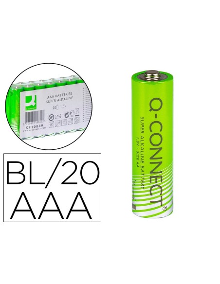PILA Q-CONNECT ALCALINA AAA PAQUETE CON 20 UNIDADES