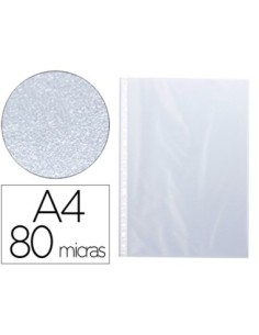 FUNDA MULTITALADRO Q-CONNECT DIN A4 80 MC CRISTAL BOLSA DE 10 UNIDADES