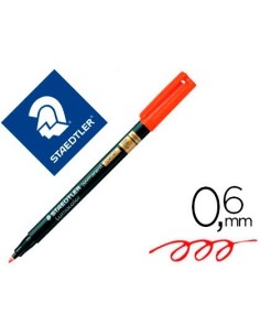 ROTULADOR LUMOCOLOR STAEDTLER RETROPROYECCION PUNTA DE FIBRA PERMANENTE 319-2 ROJO PUNTA FINA REDONDA 0.6 MM