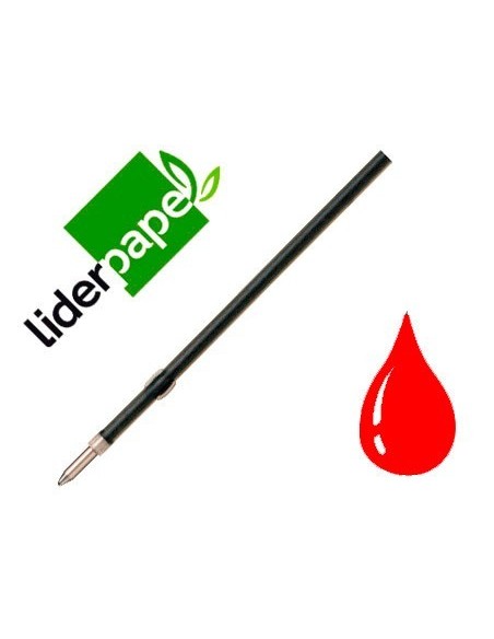 RECAMBIO BOLIGRAFO LIDERPAPEL GUMMY TOUCH RETRACTIL 1,0 MM TINTA ROJA BOLSA DE 10 UNIDADES