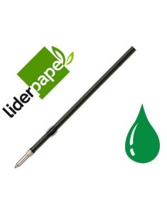 RECAMBIO BOLIGRAFO LIDERPAPEL GUMMY TOUCH RETRACTIL 1,0 MM TINTA VERDE BOLSA DE 10 UNIDADES