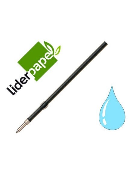 RECAMBIO BOLIGRAFO LIDERPAPEL GUMMY TOUCH RETRACTIL 1,0 MM TINTA CELESTE BOLSA DE 10 UNIDADES