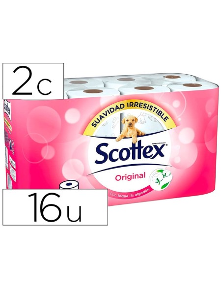 PAPEL HIGIENICO SCOTTEX 2 CAPA S ORIGINAL PAQUETE 16 ROLLOS