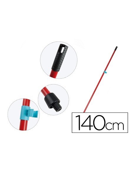 PALO DE ESCOBA O FREGONA METAL UNIVERSAL CON ADAPTADOR SP 140 CM