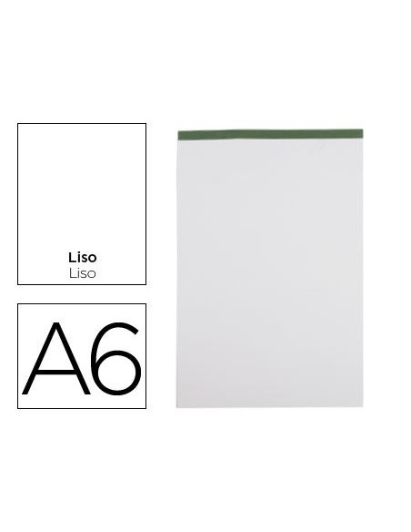 BLOC NOTAS LIDERPAPEL LISO A6 80 HOJAS 60 G/M2 PERFORADO SIN TAPA