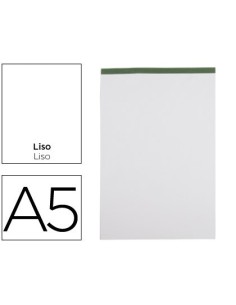 BLOC NOTAS LIDERPAPEL LISO A5 80 HOJAS 60 G/M2 PERFORADO SIN TAPA