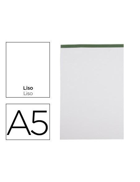 BLOC NOTAS LIDERPAPEL LISO A5 80 HOJAS 60 G/M2 PERFORADO SIN TAPA