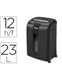 DESTRUCTORA DE DOCUMENTOS FELLOWES 73 CI CAPACIDAD DE CORTE 12 H DESTRUYE GRAPAS TARJETAS CLIPS Y CD 23 LITROS