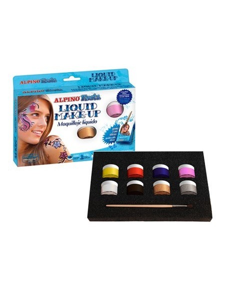 MAQUILLAJE LIQUIDO SET DE 8 COLORES SURTIDOS MAS PINCEL