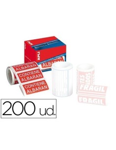 ETIQUETAS APLI CONTIENE ALBARAN 50X100 MM ROLLO CON 200 UNIDADES