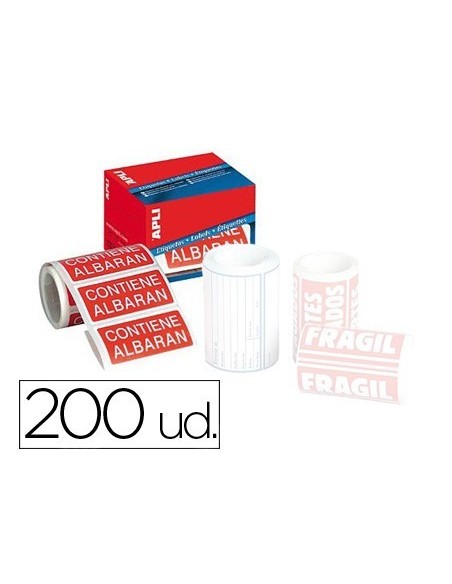 ETIQUETAS APLI CONTIENE ALBARAN 50X100 MM ROLLO CON 200 UNIDADES